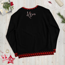 Load image into Gallery viewer, Candy Cane All-Over Print X-Mas Sweater (Black Alt)
