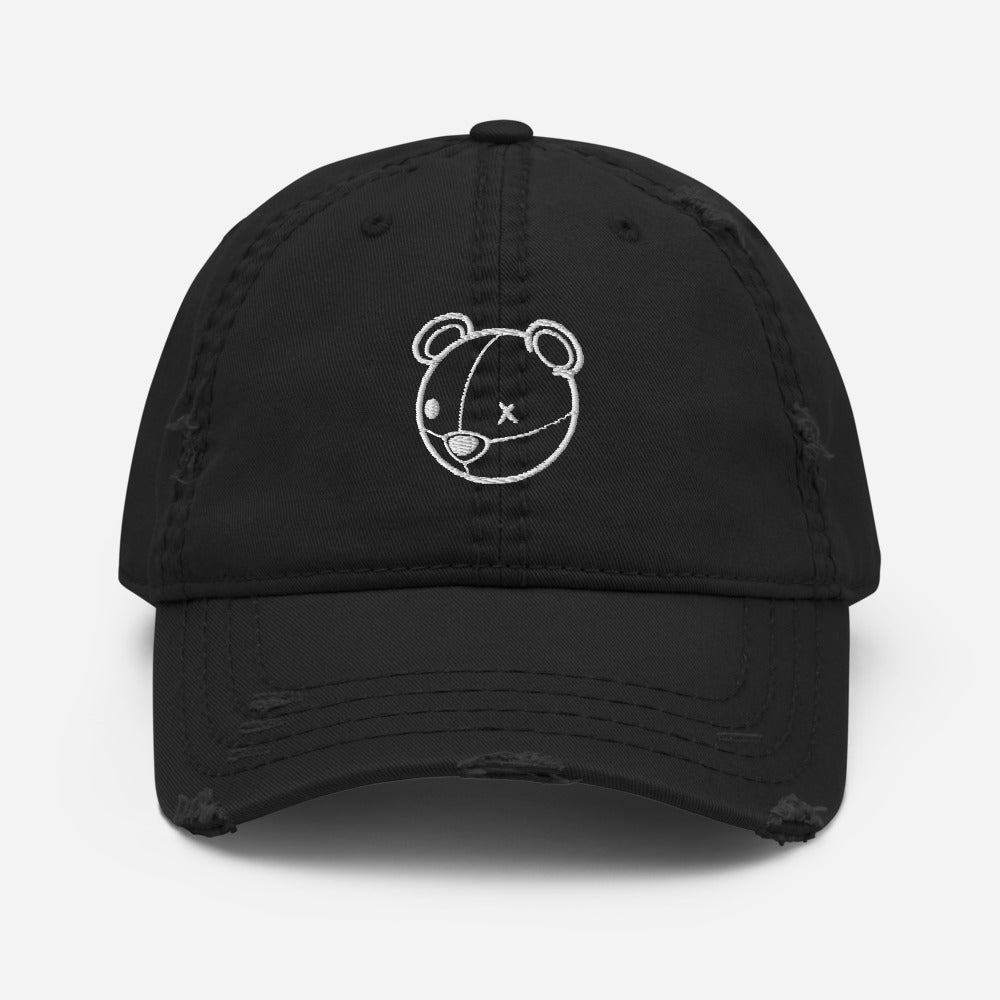 Distressed Bear Dad Hat (White Logo)